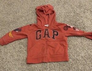 Gap Disney Full Zip Hoodie Sweater Red Mickey Mouse Donald Duck 2 Years Toddler